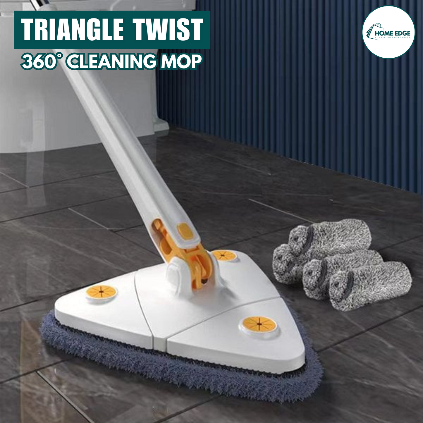 360° Rotatable Triangle Twist Cleaning Mop - (FREE Delivery)