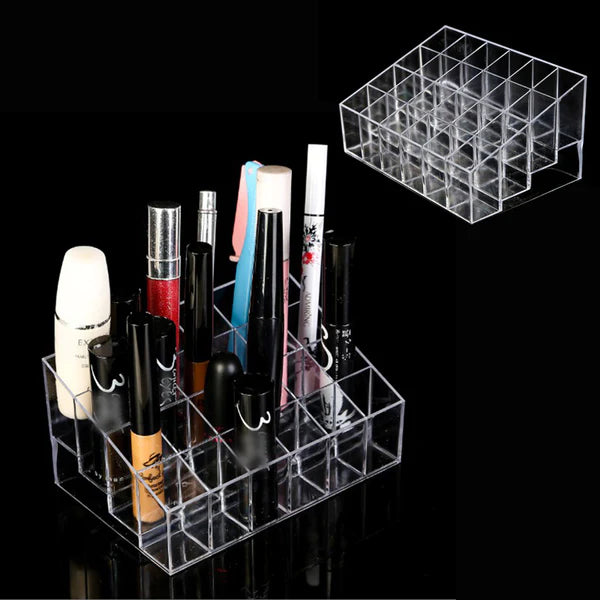 24 Grid Acrylic Lipstick/Cosmetic Organizer - (HIGH Quality)