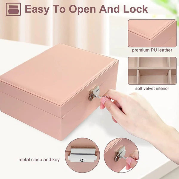 Luxury Leather Two Layers Cosmetic Box